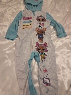 LOL Surprise Girls Fleece Hooded Pajama One Piece Size XS